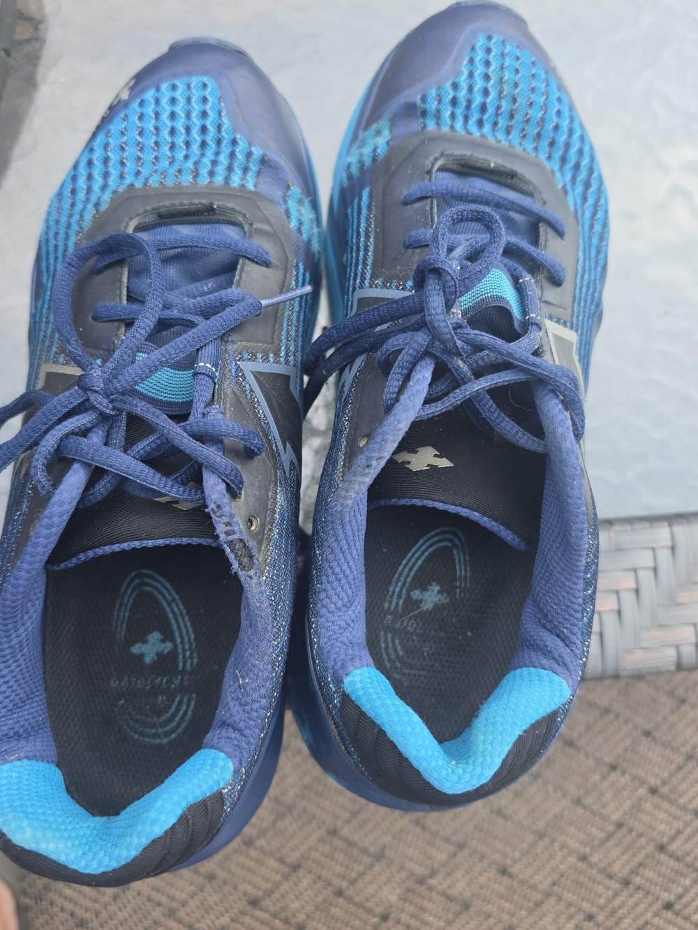 Navy & Aqua Mesh Athletic Sneakers